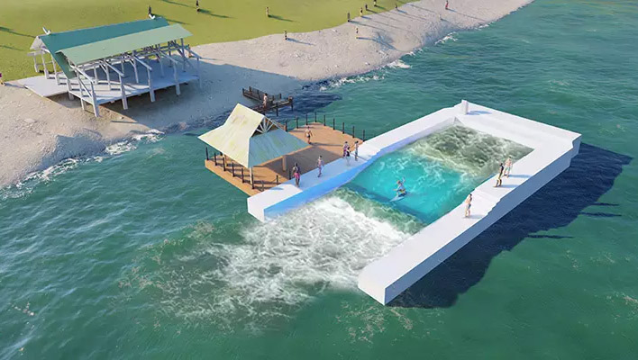 Piscine à vagues flottante pour parcs aquatiques