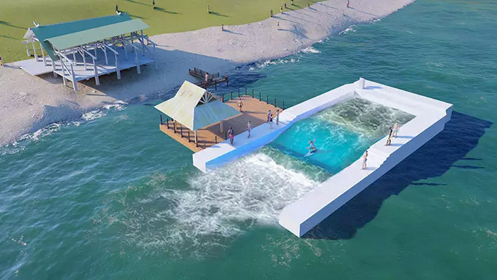 Piscine à vagues flottante pour parcs aquatiques